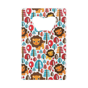 cute retro Lion kids illustration Credit Card Bottle Opener