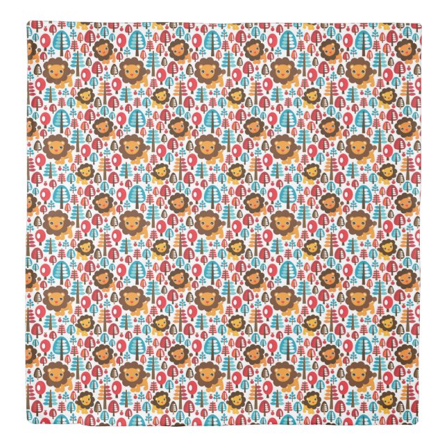 cute retro Lion kids illustration Duvet Cover (Front)