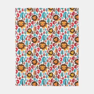 cute retro Lion kids illustration Fleece Blanket