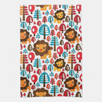 cute retro Lion kids illustration Kitchen Towel
