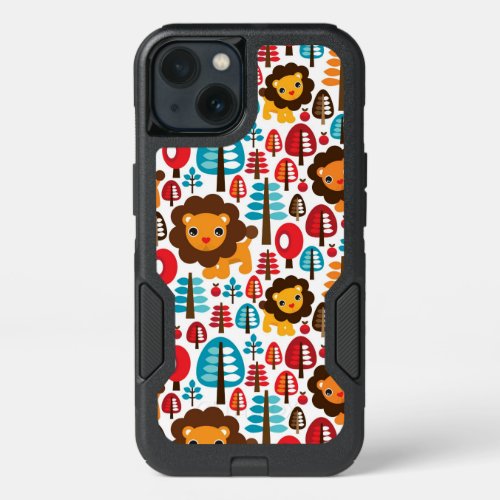 cute retro Lion kids illustration iPhone 13 Case