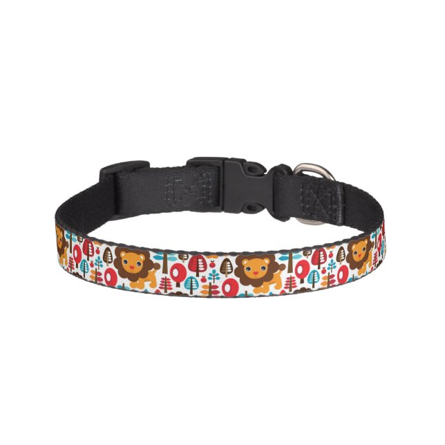 cute retro Lion kids illustration Pet Collar (Front)