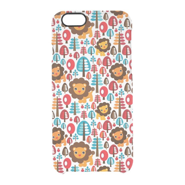 cute retro Lion kids illustration Uncommon iPhone Case (Back)