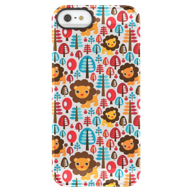 cute retro Lion kids illustration Uncommon iPhone Case (Back)