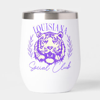 Cute Retro Louisiana Social Club Wine Tumbler 