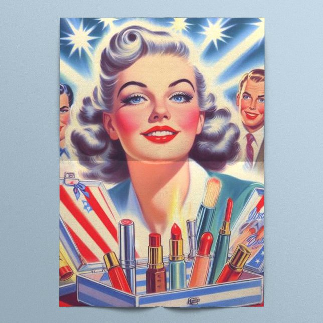 Cute Retro Make Up Pin Up Tissue Paper (Creator Uploaded)