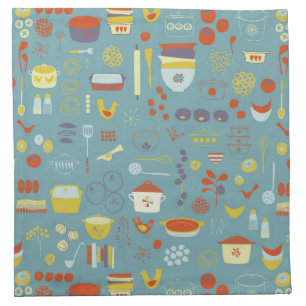 Cute Retro Mid-Century Cooking Cloth Napkin