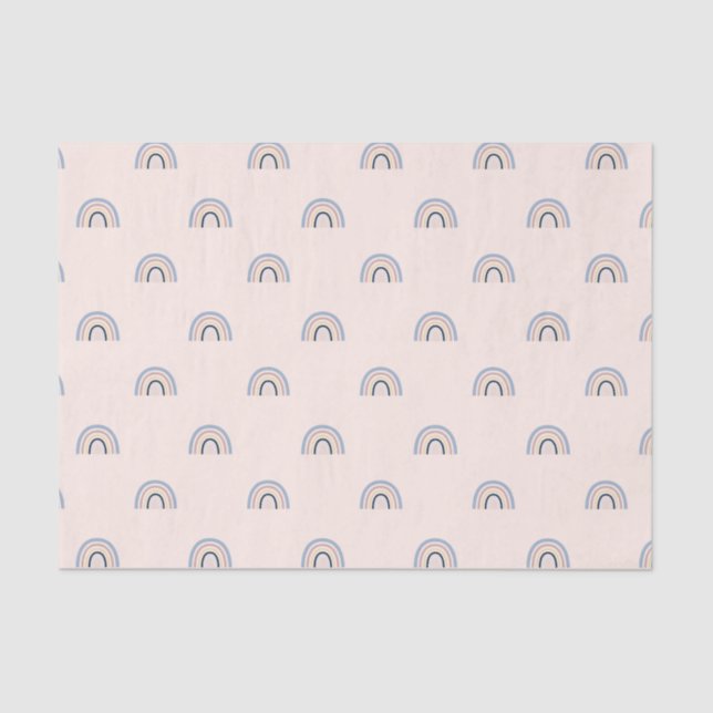 Cute Retro Mini Rainbows on Peach Birthday Party Tissue Paper (Front)