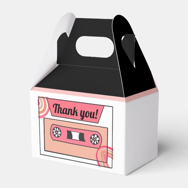 Cute Retro Mixed Tape Throwback  Favor Boxes (Front Side)