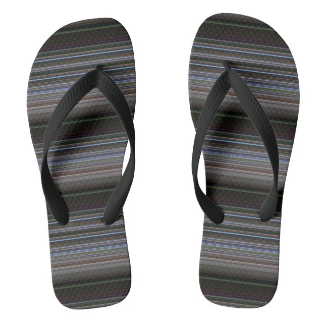 Cute retro modern stripes flip flops (Footbed)