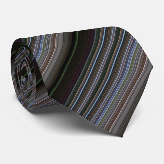Cute retro modern stripes neck tie (Rolled)