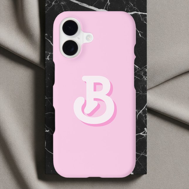 Cute Retro Monogram Pink Case-Mate iPhone Case (Creator Uploaded)