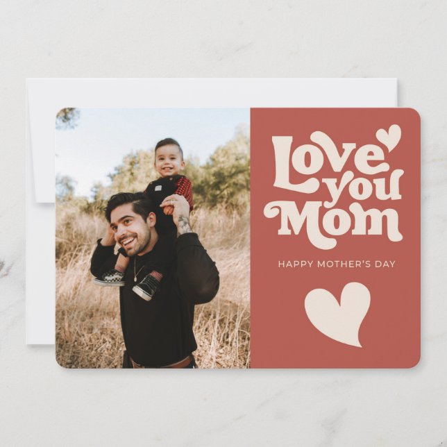 Cute Retro Mother's Day  Holiday Card (Front)