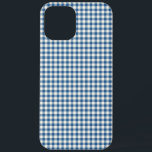 Cute Retro Navy Blue Gingham Plaid Pattern iPhone 12 Pro Max Case<br><div class="desc">Cute Retro Navy Blue Gingham Plaid Pattern Phone Case</div>