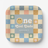 Cute Retro One Cool Dude Boys 1st Birthday