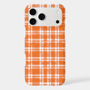 Cute Retro Orange Gingham Plaid Pattern iPhone 17 Pro Max Case