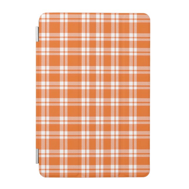 Cute Retro Orange Gingham Plaid Pattern iPad Mini Cover (Front)