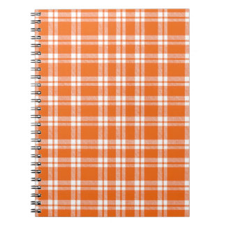 Cute Retro Orange Gingham Plaid Pattern Notebook