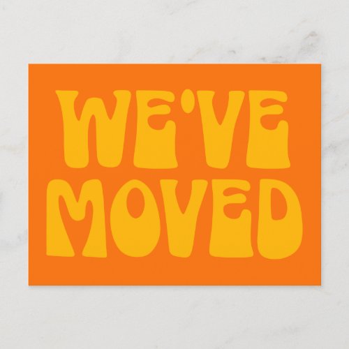 Cute Retro Orange Minimalist Moved New Address Pos Postcard