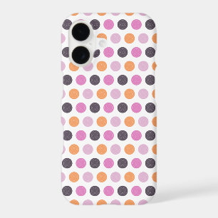 Cute Retro Orange Purple Pink Polka Dot Pattern iPhone 17 Case