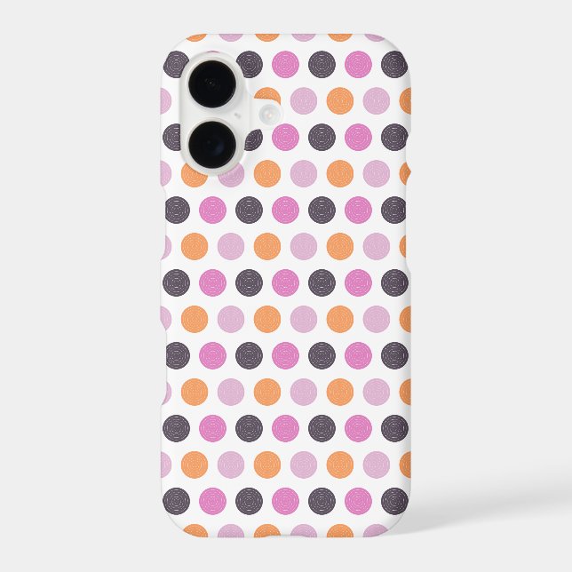 Cute Retro Orange Purple Pink Polka Dot Pattern Case-Mate iPhone Case (Back)