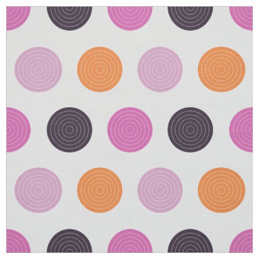 Cute Retro Orange Purple Pink Polka Dot Pattern Fabric