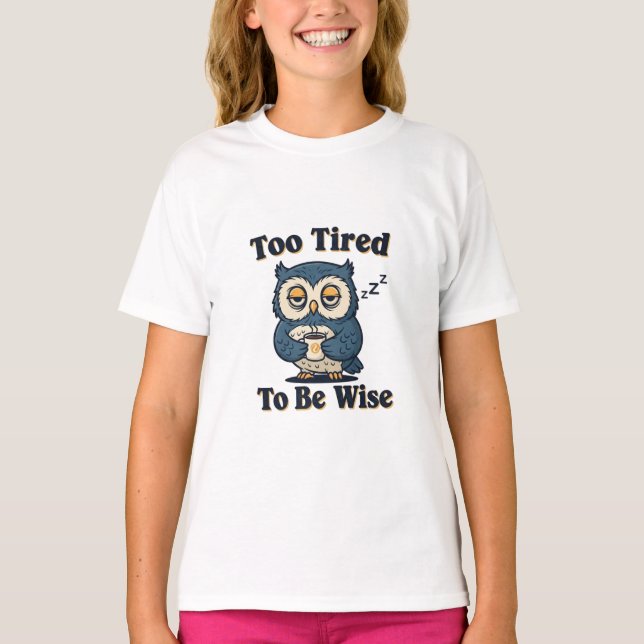 Cute Retro Owl Girls Graphic T-Shirt (Front)