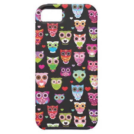 Cute Retro Owl Pattern Illustrated Iphone Case
