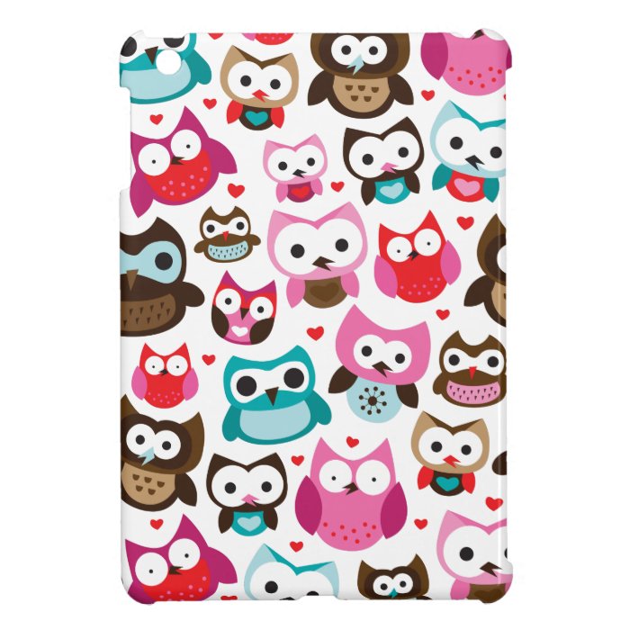 Cute retro owl pattern ipad mini case