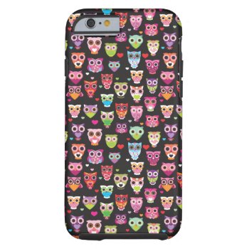 Cute Retro Owl Pattern Iphone 6 Case by designalicious at Zazzle