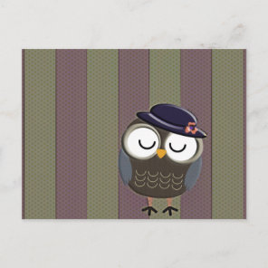Cute Retro Owl Postcard