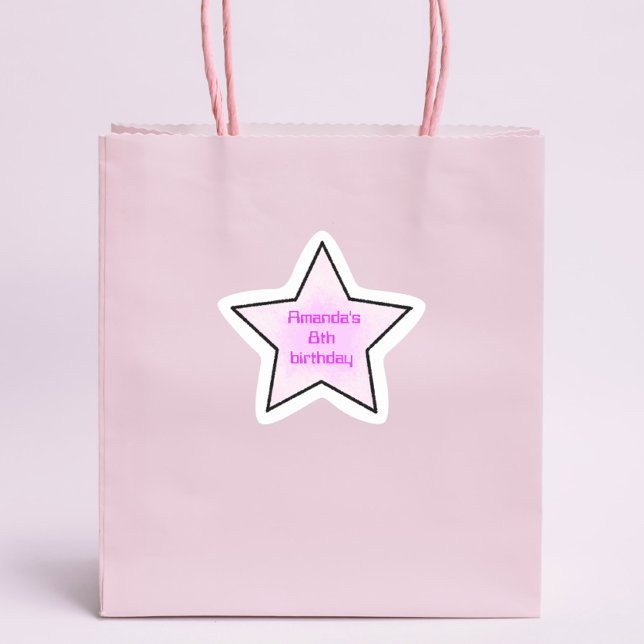 Cute Retro Pastel Star Kids Birthday  Star Sticker (Creator Uploaded)