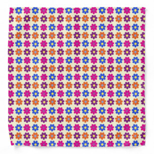 Cute Retro Penny Flower Pattern Bandana