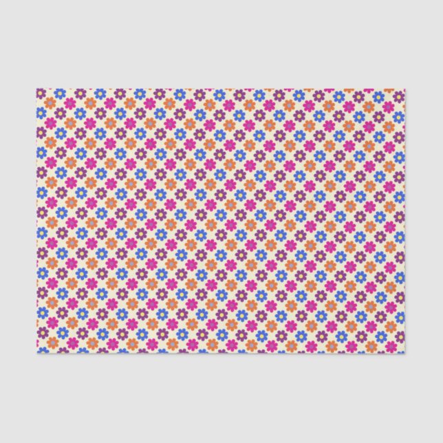 Cute Retro Penny Flower Pattern Tissue Paper (Front)