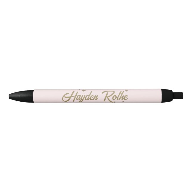 Cute Retro Pink and Gold Pen (Front)