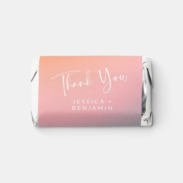 Cute Retro Pink Gradient Personalized Thank You  Hershey's Miniatures (Front)