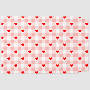 Cute Retro Pink Heart Gingham Plaid pattern Envelope Mailers