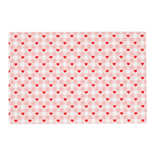 Cute Retro Pink Heart Gingham Plaid pattern Placemat