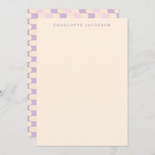 Cute Retro Pink Purple Geometric Art Personalized Note Card