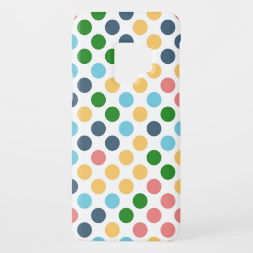 Cute Retro Polka Dots  Yellow Pink Green Aqua Case_Mate Samsung Galaxy S9 Case