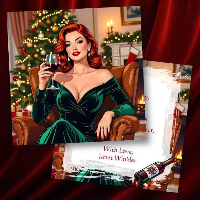 Cute Retro Pop Art Personalized Christmas Card (Creator Uploaded)