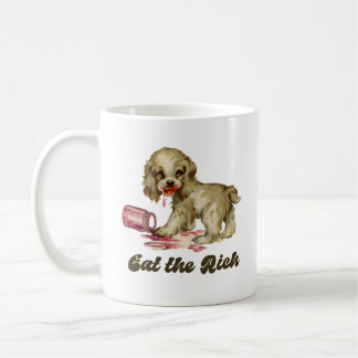 Cute Retro Puppy - Eat the Rich Coffee Mug