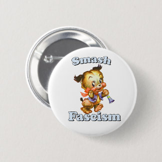 Cute Retro Puppy - Smash Fascism Button