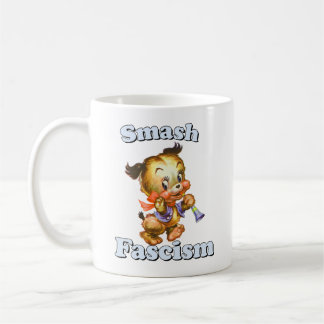 Cute Retro Puppy - Smash Fascism Coffee Mug