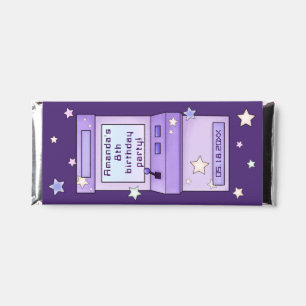 Cute Retro Purple Arcade Game Kids Birthday Hershey Bar Favors