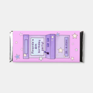 Cute Retro Purple Arcade Game Kids Birthday Hershey Bar Favors