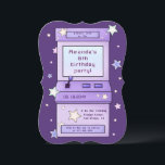 Cute Retro Purple Arcade Game Kids Birthday Invitation<br><div class="desc">Cute retro birthday invitation featuring a pastel purple arcade video game illustration paired with fun,  stylish typography on different color backgrounds. You can find more matching items from this collection in our store.</div>