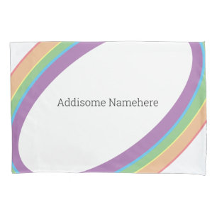 Cute Retro Rainbow Fun Add Your Name Pillow Case