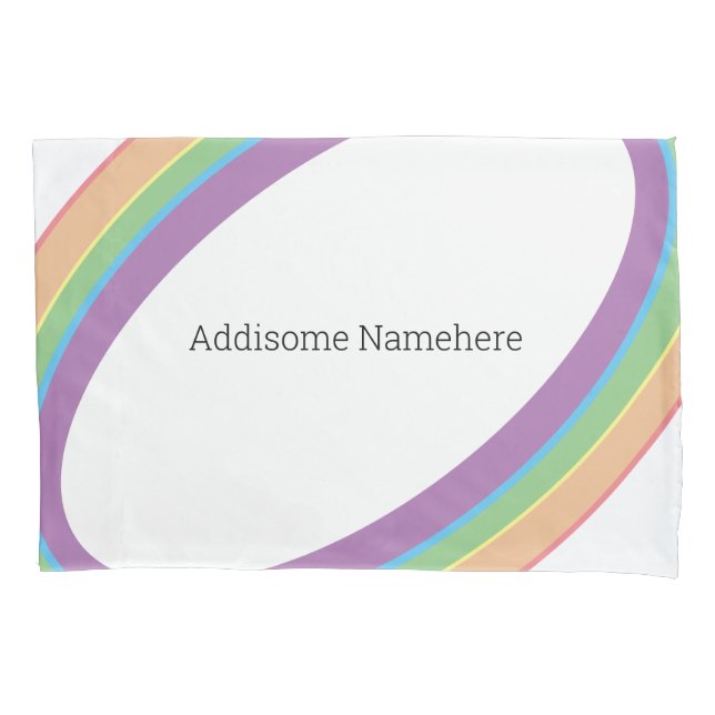 Cute Retro Rainbow  Fun  Add Your Name Pillow Case (Front)