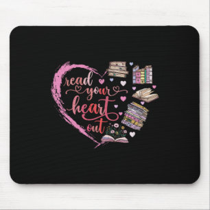 Cute Retro Reading Book Reader Women Valentine Mouse Pad